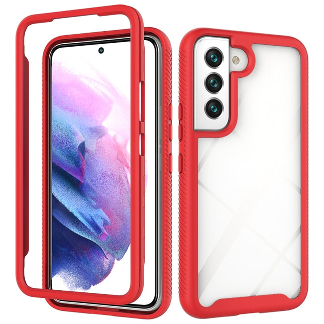 For Samsung Galaxy S22 5G Starry Sky Solid Color PC + TPU Phone Case(Red)-garmade.com
