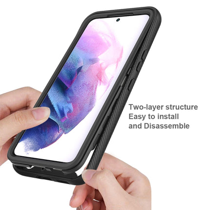 For Samsung Galaxy S22 5G Starry Sky Solid Color PC + TPU Phone Case(Dark Blue)-garmade.com