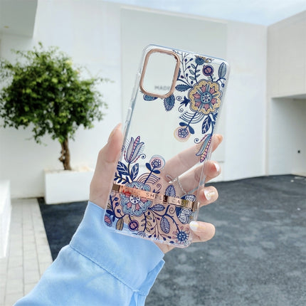 For Samsung Galaxy S22 5G Translucent Plating Flower Phone Case(Po-phase Flowers)-garmade.com