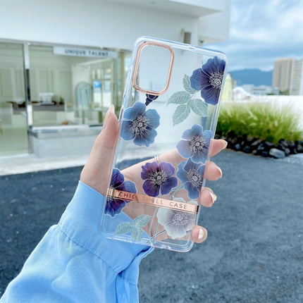 For Samsung Galaxy S22 5G Translucent Plating Flower Phone Case(Cineraria)-garmade.com