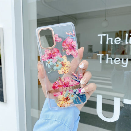 For Samsung Galaxy S22 5G Translucent Plating Flower Phone Case(Hibiscus)-garmade.com