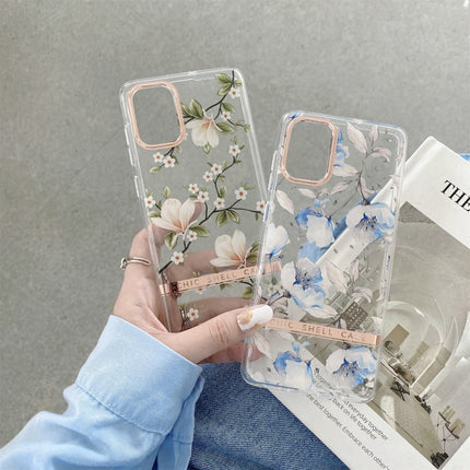 For Samsung Galaxy S22 5G Translucent Plating Flower Phone Case(Banana Leaf)-garmade.com