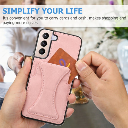 For Samsung Galaxy S22+ 5G Ultra-thin Shockproof Phone Case with Holder(Rose Gold)-garmade.com