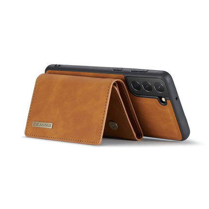 For Samsung Galaxy S22 5G DG.MING M1 Series 3-Fold Multi Card Wallet Phone Case(Brown)-garmade.com