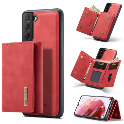 For Samsung Galaxy S22 5G DG.MING M1 Series 3-Fold Multi Card Wallet Phone Case(Red)-garmade.com