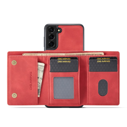 For Samsung Galaxy S22 5G DG.MING M1 Series 3-Fold Multi Card Wallet Phone Case(Red)-garmade.com