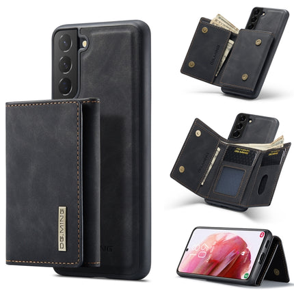For Samsung Galaxy S22+ 5G DG.MING M1 Series 3-Fold Multi Card Wallet Phone Case(Black)-garmade.com