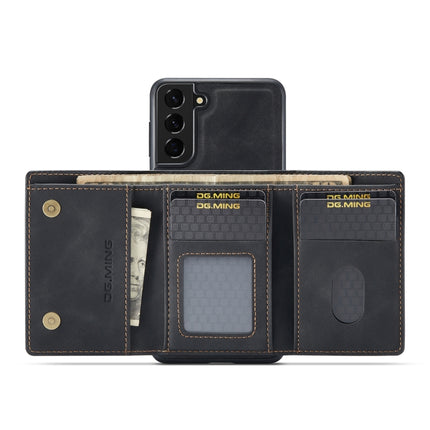 For Samsung Galaxy S22+ 5G DG.MING M1 Series 3-Fold Multi Card Wallet Phone Case(Black)-garmade.com