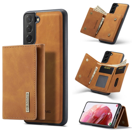 For Samsung Galaxy S22+ 5G DG.MING M1 Series 3-Fold Multi Card Wallet Phone Case(Brown)-garmade.com
