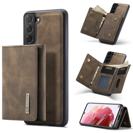 For SaFor Samsung Galaxy S22+ 5G DG.MING M1 Series 3-Fold Multi Card Wallet Phone Case(Coffee)-garmade.com