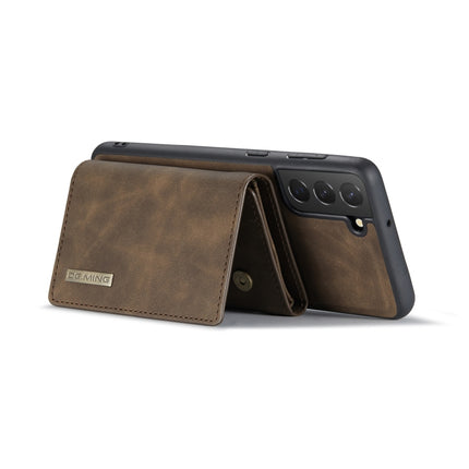 For SaFor Samsung Galaxy S22+ 5G DG.MING M1 Series 3-Fold Multi Card Wallet Phone Case(Coffee)-garmade.com