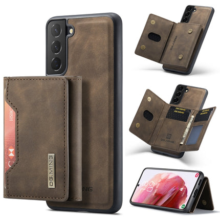For Samsung Galaxy S22+ 5G DG.MING M2 Series 3-Fold Multi Card Bag Back Cover Phone Case(Coffee)-garmade.com