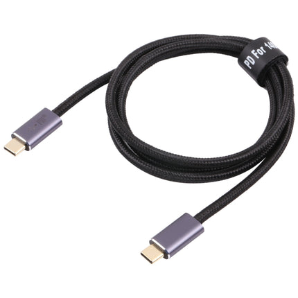 140W USB 2.0 USB-C / Type-C Male to USB-C / Type-C Male Braided Data Cable, Cable Length:1m(Black)-garmade.com