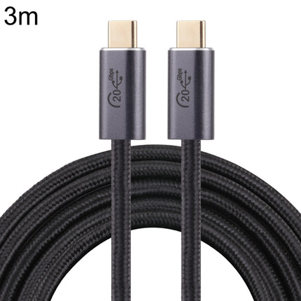 20Gbps USB 3.2 USB-C / Type-C Male to USB-C / Type-C Male Braided Data Cable, Cable Length:3m(Black)-garmade.com