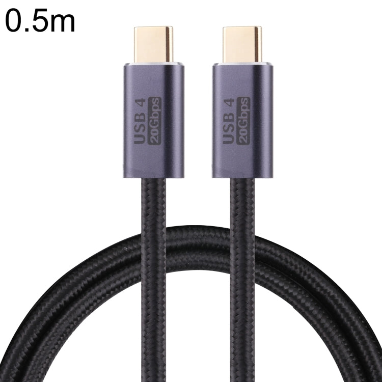 20Gbps USB 4 USB-C / Type-C Male to USB-C / Type-C Male Braided Data Cable, Cable Length:0.5m(Black)-garmade.com
