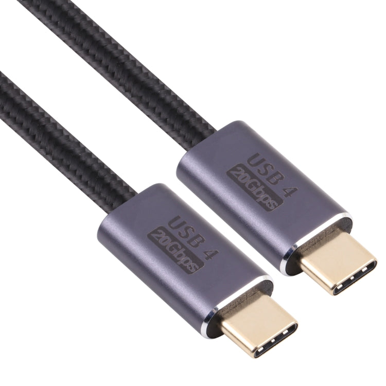 20Gbps USB 4 USB-C / Type-C Male to USB-C / Type-C Male Braided Data Cable, Cable Length:0.5m(Black)-garmade.com
