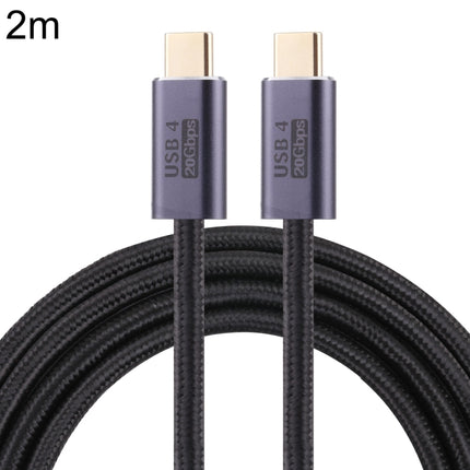 20Gbps USB 4 USB-C / Type-C Male to USB-C / Type-C Male Braided Data Cable, Cable Length:2m(Black)-garmade.com