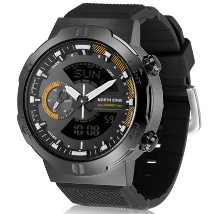 NORTH EDGE HORNET Dual Digital Alarm Clock Timing Men Luminous Sports Watch(Yellow)-garmade.com