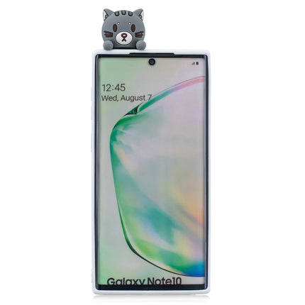 For Galaxy Note 10 3D Cartoon Pattern Shockproof TPU Protective Case(Little Black Cat)-garmade.com