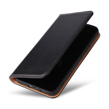 For Samsung Galaxy S22+ 5G Fierre Shann PU Genuine Leather Texture Leather Phone Case(Black)-garmade.com