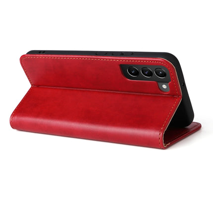 For Samsung Galaxy S22+ 5G Fierre Shann PU Genuine Leather Texture Leather Phone Case(Red)-garmade.com