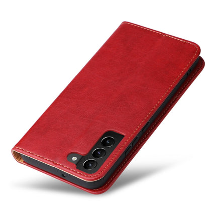 For Samsung Galaxy S22+ 5G Fierre Shann PU Genuine Leather Texture Leather Phone Case(Red)-garmade.com