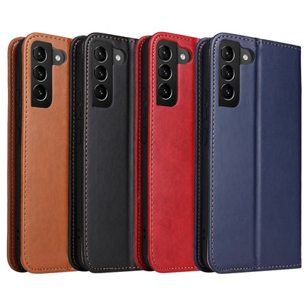 For Samsung Galaxy S22+ 5G Fierre Shann PU Genuine Leather Texture Leather Phone Case(Red)-garmade.com