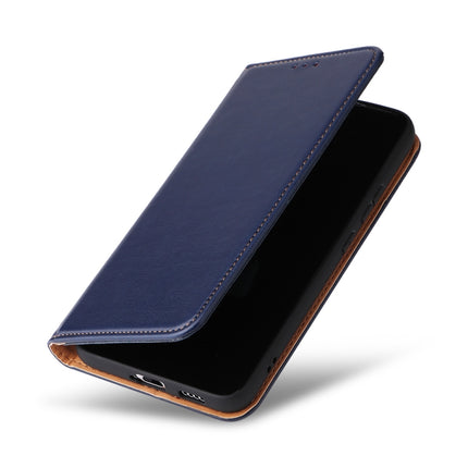 For Samsung Galaxy S22+ 5G Fierre Shann PU Genuine Leather Texture Leather Phone Case(Blue)-garmade.com