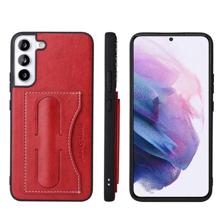 For Samsung Galaxy S22+ 5G Fierre Shann Full Coverage Leather Phone Case(Red)-garmade.com