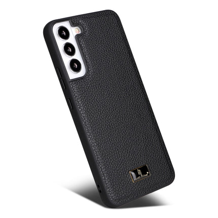 For Samsung Galaxy S22+ 5G Fierre Shann Leather Texture Phone Back Cover Case(Lychee Black)-garmade.com