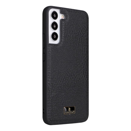 For Samsung Galaxy S22+ 5G Fierre Shann Leather Texture Phone Back Cover Case(Cowhide Black)-garmade.com