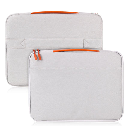 12 inch Two-way Zipper Portable Laptop Liner Bag(Light Gray)-garmade.com