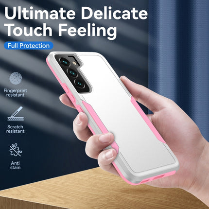 For Samsung Galaxy S22+ 5G Pioneer Armor Heavy Duty PC + TPU Phone Case(White)-garmade.com