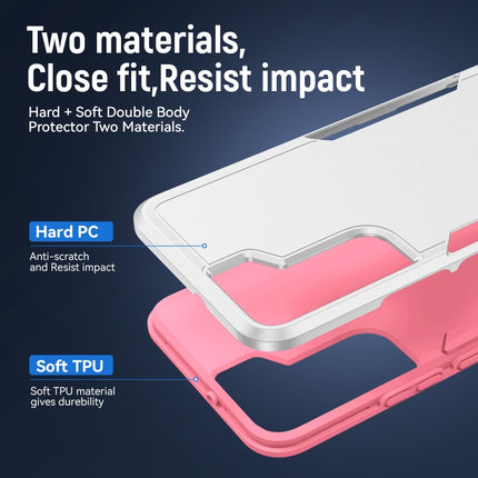 For Samsung Galaxy S22+ 5G Pioneer Armor Heavy Duty PC + TPU Phone Case(White)-garmade.com