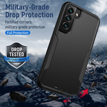 For Samsung Galaxy S22+ 5G Pioneer Armor Heavy Duty PC + TPU Phone Case(Black)-garmade.com