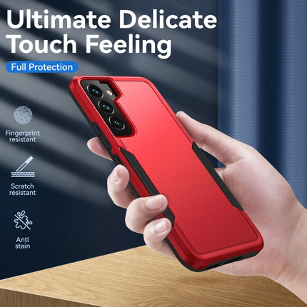 For Samsung Galaxy S22+ 5G Pioneer Armor Heavy Duty PC + TPU Phone Case(Red Black)-garmade.com