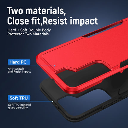 For Samsung Galaxy S22+ 5G Pioneer Armor Heavy Duty PC + TPU Phone Case(Red Black)-garmade.com