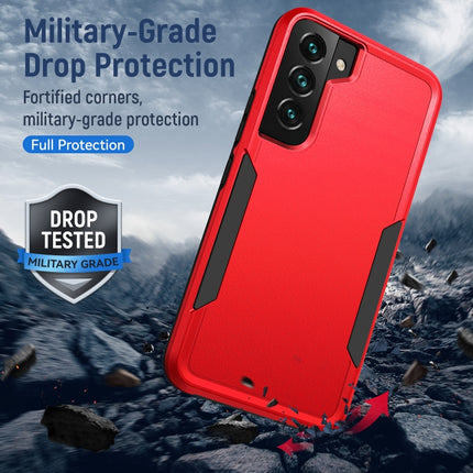 For Samsung Galaxy S22+ 5G Pioneer Armor Heavy Duty PC + TPU Phone Case(Red Black)-garmade.com