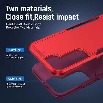 For Samsung Galaxy S22+ 5G Pioneer Armor Heavy Duty PC + TPU Phone Case(Red)-garmade.com