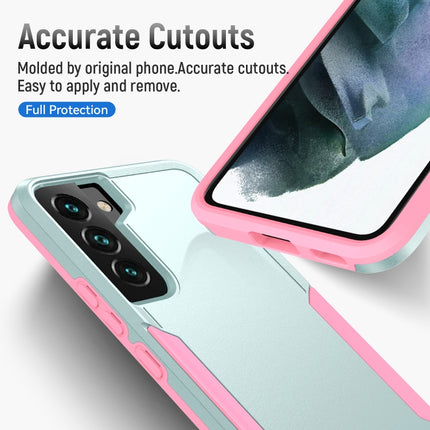 For Samsung Galaxy S22+ 5G Pioneer Armor Heavy Duty PC + TPU Phone Case(Green Pink)-garmade.com