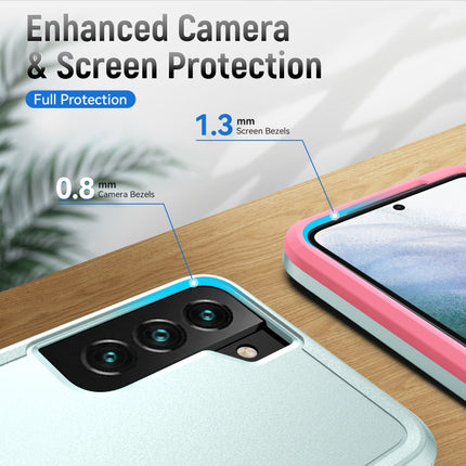 For Samsung Galaxy S22+ 5G Pioneer Armor Heavy Duty PC + TPU Phone Case(Green Pink)-garmade.com