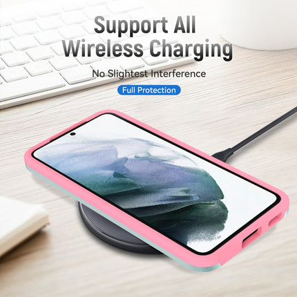For Samsung Galaxy S22+ 5G Pioneer Armor Heavy Duty PC + TPU Phone Case(Green Pink)-garmade.com