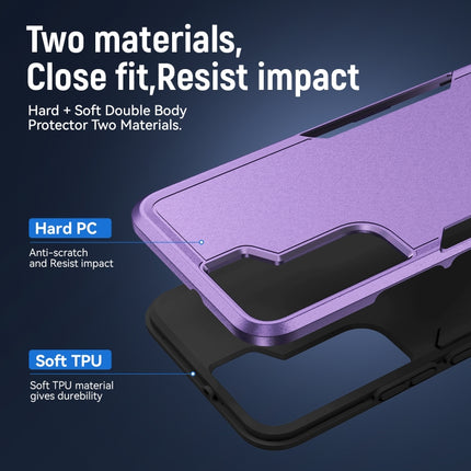 For Samsung Galaxy S22+ 5G Pioneer Armor Heavy Duty PC + TPU Phone Case(Purple Black)-garmade.com