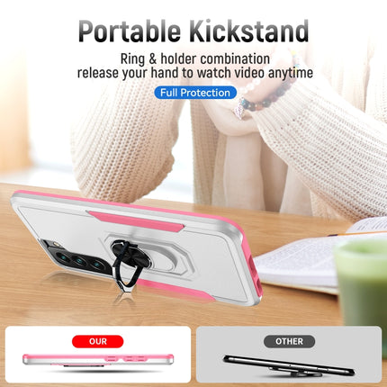 For Samsung Galaxy S22+ 5G Pioneer Armor Heavy Duty PC + TPU Holder Phone Case(White)-garmade.com