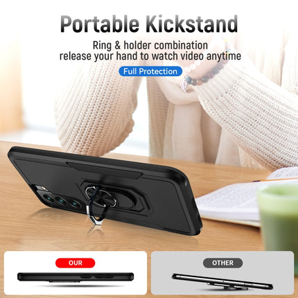 For Samsung Galaxy S22+ 5G Pioneer Armor Heavy Duty PC + TPU Holder Phone Case(Black)-garmade.com