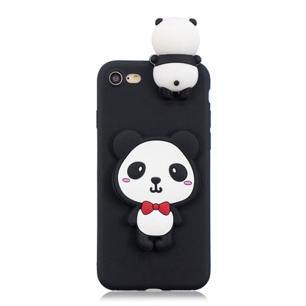 For iPhone SE 2020 & 8 & 7 3D Cartoon Pattern Shockproof TPU Protective Case(Red Bow Panda)-garmade.com