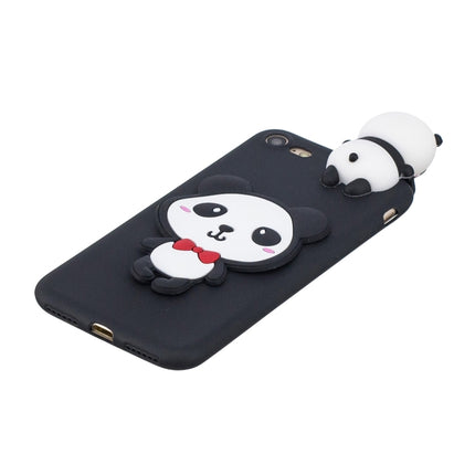 For iPhone SE 2020 & 8 & 7 3D Cartoon Pattern Shockproof TPU Protective Case(Red Bow Panda)-garmade.com