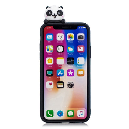 For iPhone XS / X 3D Cartoon Pattern Shockproof TPU Protective Case(Red Bow Panda)-garmade.com