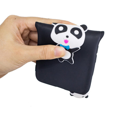 For iPhone XS / X 3D Cartoon Pattern Shockproof TPU Protective Case(Blue Bow Panda)-garmade.com