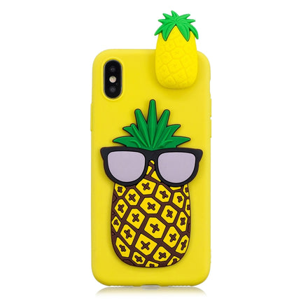 For iPhone XR 3D Cartoon Pattern Shockproof TPU Protective Case(Big Pineapple)-garmade.com